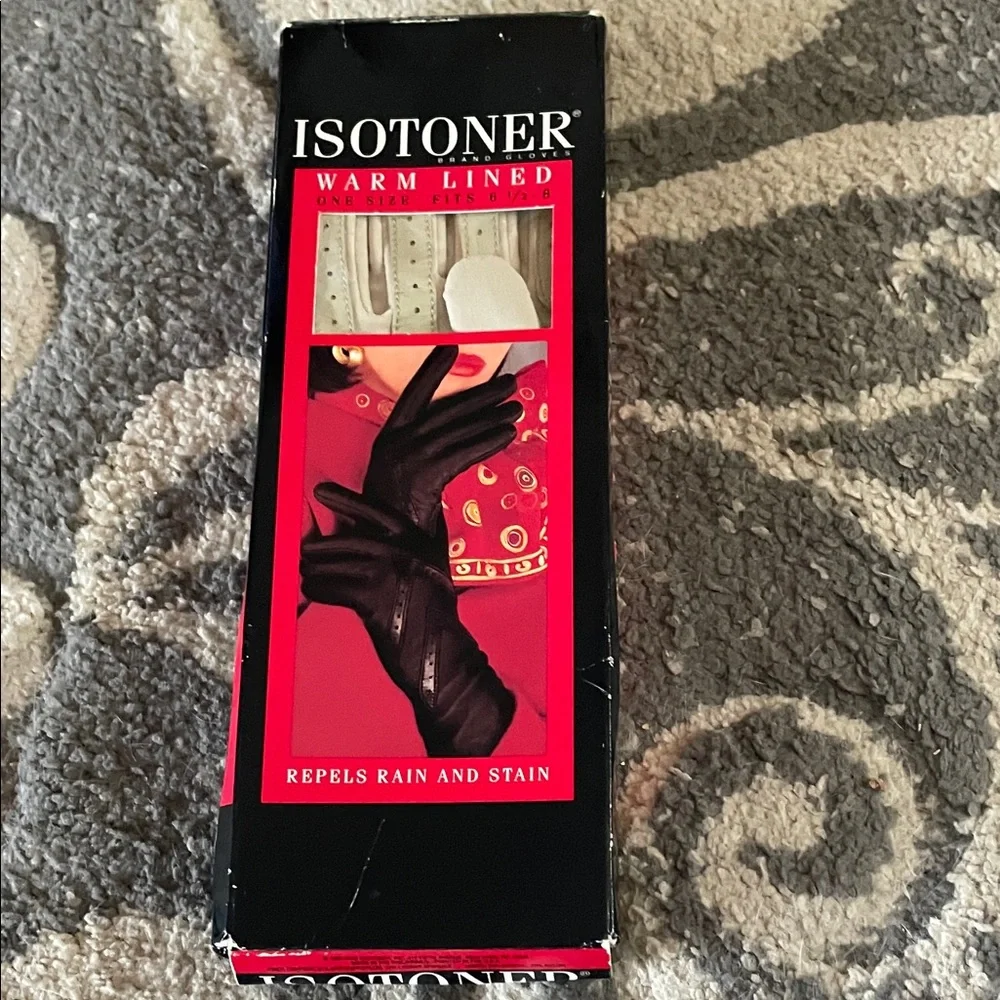 Isotoner Black Warm Lined Gloves with Rain Protection - Picture 5 of 8